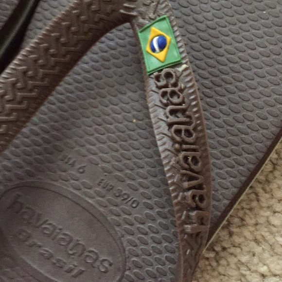 New Brazil Flag Havaianas Flip Flops- Size 6 - Picture 3 of 5